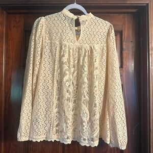 Elegant Cream Lace Blouse by Torrid
